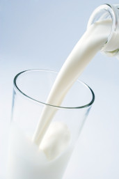 a photo of a glass of milk