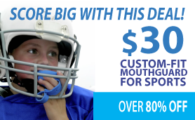 Score big with this deal! $30 custom-fit mouthguard for sports.