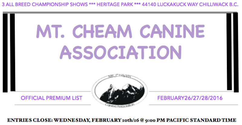 Mt Cheam Canine Dog Show in Chilliwack