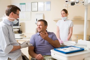 Dentist giving advice or explaining treatment