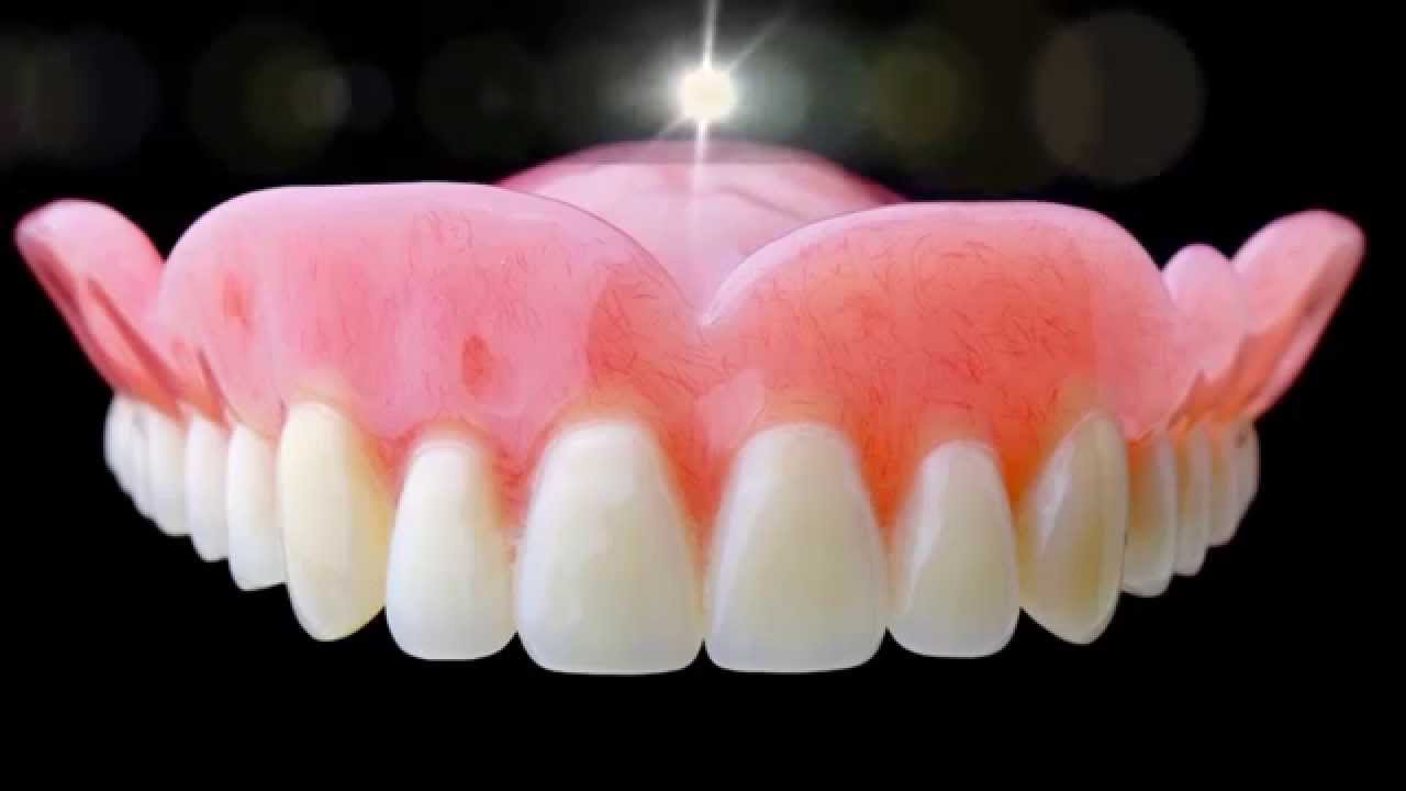 closeup of dentures