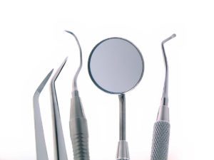 Specchio da bocca, falce dentale e scaler