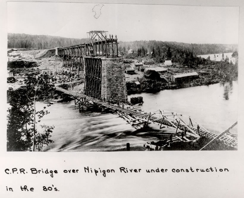 CPR Bridge over the Nipigon River in Ontario in the 1880s