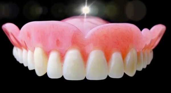 closeup of dentures