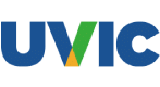 The image features the UVIC logo, which consists of bold blue letters spelling "UVIC" with a green and yellow geometric shape integrated into the design. The logo represents the University of Victoria, showcasing its identity and branding.